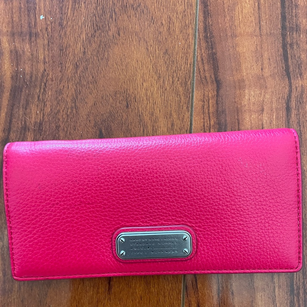 Marc Jacobs Pink Pebble Leather Wallet